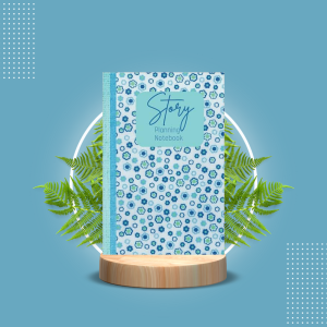 Story Planning Notebook with Pretty Blue Flowers